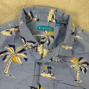 Tori Richard XL Hawaiian Shirt Mens Palm Tree Silk Cotton Blend Island Casual